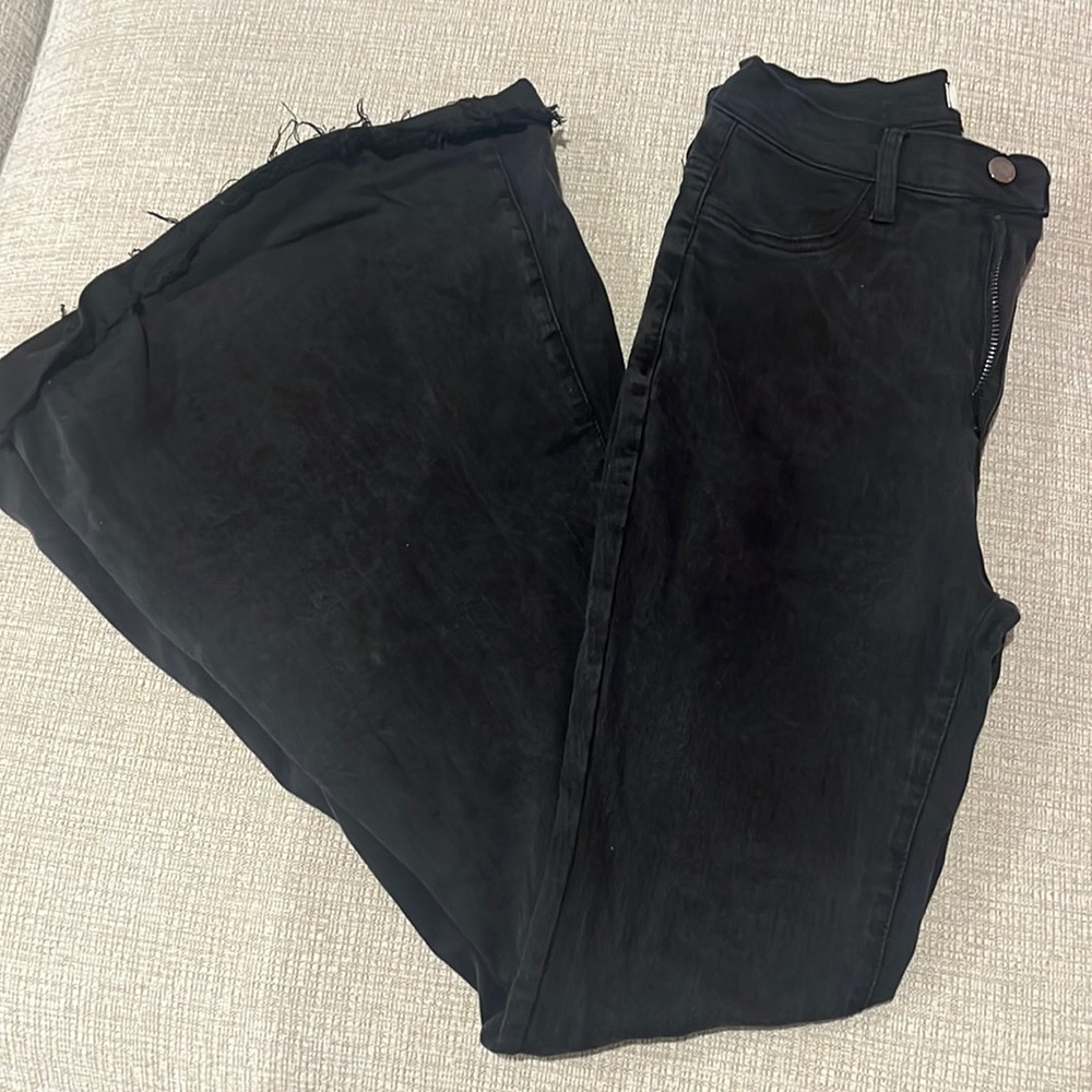 Black extra wide flare jeans